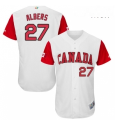 Mens Canada Baseball Majestic 27 Andrew Albers White 2017 World Baseball Classic Authentic Team Jersey