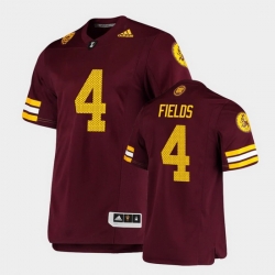 Men Arizona State Sun Devils Evan Fields Premier Maroon Football Jersey