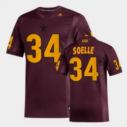 Men Arizona State Sun Devils Kyle Soelle Replica Maroon Football Jersey