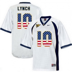 California Golden Bears 10 Marshawn Lynch White USA Flag College Football Jersey