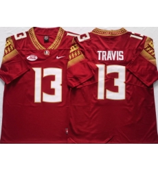 Florida State Seminoles Red #13 Jordan Travis Stitched NCAA Jersey