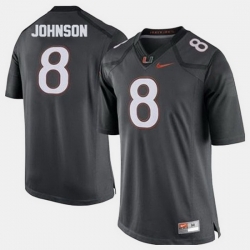 Men Miami Hurricanes Duke Johnson College Football Gray Jersey