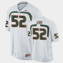 Men Miami Hurricanes Ray Lewis Game White College Football Jersey