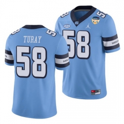 North Carolina Tar Heels Lancine Turay Carolina Blue 2021 Orange Bowl Game Jersey