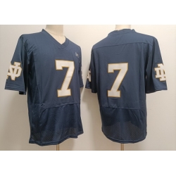 Men Notre Dame Fighting Irish Audric Estime #7 Navy Blue 2023 Stitched No Name Jersey