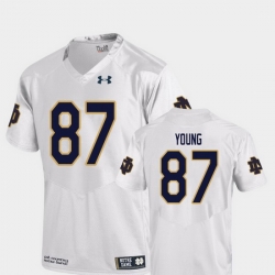 Men Notre Dame Fighting Irish Michael Young 87 White College Football Replica Jersey