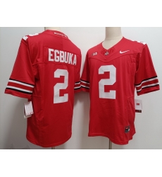 Men Ohio State Buckeyes Emeka Egbuka #2 Red F U S E Stitched NCAA Football Jersey