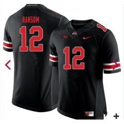 Ｍen Ohio State Buckeyes #12 Lathan Ransom Blackout COllege Football Jersey