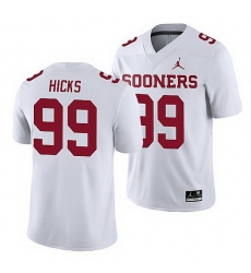 Oklahoma Sooners Marcus Hicks White Game Men'S Jersey