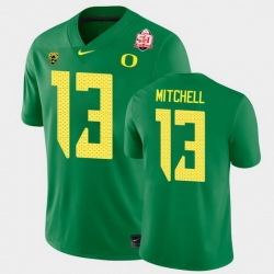 Men Oregon Ducks Dillon Mitchell 2021 Fiesta Bowl Green Game Jersey 0A