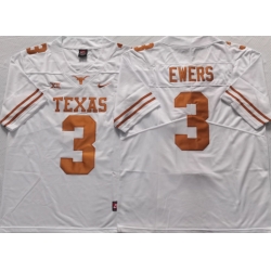 Men Nike Texas Longhorns #3 Quinn Ewers White College Football Jersey