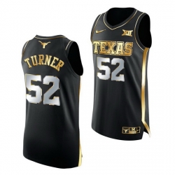 Texas Longhorns Myles Turner 2021 March Madness Golden Authentic Black Jersey