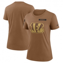 Women Cincinnati Bengals 2023 Brown Salute To Service Legend Performance T Shirt