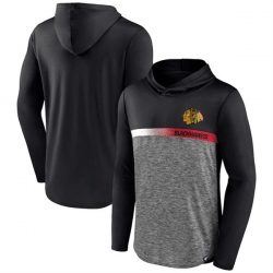 Men Chicago Blackhawks Black Podium Defender Pullover Hoodie