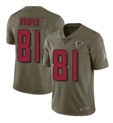 Youth Nike Falcons #81 Austin Hooper Olive Stitched NFL Limited 2017 Salute to Service Jersey