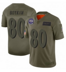 Men Baltimore Ravens 80 Miles Boykin Limited Camo 2019 Salute to Service Football Jersey