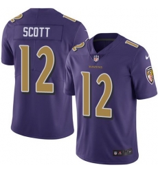 Nike Ravens 12 Jaleel Scott Purple Color Rush Limited Jersey