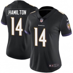 Women Baltimore Ravens 14 Kyle Hamilton Black 2023 F U S E Vapor Jersey