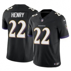 Youth Baltimore Ravens 22 Derrick Henry 2023 F U S E Black Vapor Limited Football Stitched Jersey