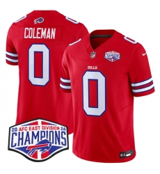 Men Buffalo Bills 0 Keon Coleman Red F U S E  2024 AFC East Division Champions Vapor Limited Stitched Football Jersey