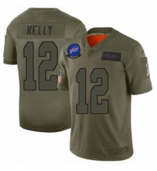 Men Buffalo Bills 12 Jim Kelly Limited Camo 2019 Salute to Service Football Jersey