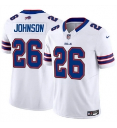 Men Buffalo Bills 26 Ty Johnson White 2024 F U S E Vapor Untouchable Limited Stitched Football Jersey