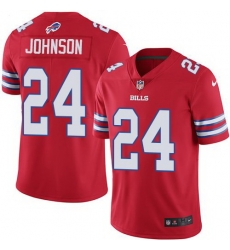 Nike Bills 24 Taron Johnson Red Color Rush Limited Jersey