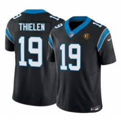 Men Carolina Panthers 19 Adam Thielen Black 2023 F U S E  With John Madden Patch Vapor Limited Stitched Football Jersey