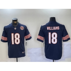 Men Chicago Bears 18 Caleb Williams Navy 2024 Draft F U S E Vapor Stitched Football Jersey