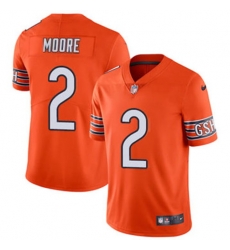 Women Chicago Bears 2 DJ Moore Orange Vapor Limited Stitched NFL Jersey