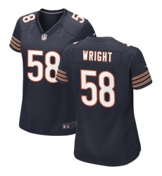 Women Chicago Bears 58 Darnell Wright Navy Stitched Game Jersey