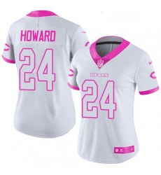 Womens Nike Chicago Bears 24 Jordan Howard Limited WhitePink Rush Fashion NFL Jersey