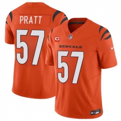 Men Cincinnati Bengals 57 Germaine Pratt Orange 2024 F U S E With 1 Star C Patch Vapor Untouchable Limited Stitched Jersey