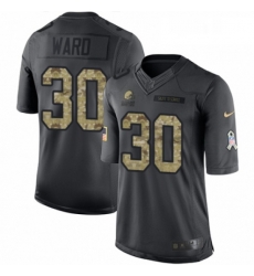 Mens Nike Cleveland Browns 30 Denzel Ward Limited Black 2016 Salute to Service NFL Jersey