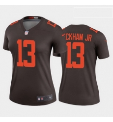 Women Cleveland Browns 13 Odell Beckham Jr 2020 Alternate Vapor Limited Rush Jersey Brown