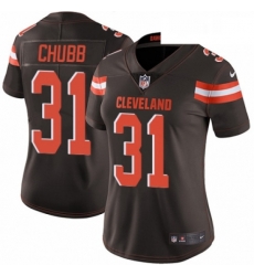 Womens Nike Cleveland Browns 31 Nick Chubb Brown Team Color Vapor Untouchable Limited Player NFL Jersey