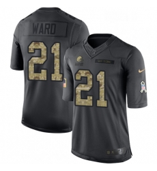 Youth Nike Cleveland Browns 21 Denzel Ward Limited Black 2016 Salute to Service NFL Jersey