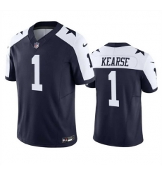 Men Dallas Cowboys 1 Jayron Kearse Navy White 2023 F U S E  Vapor Limited Stitched Football Jersey