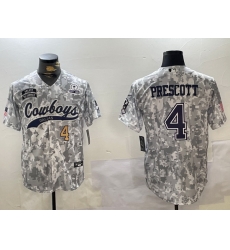 Men Dallas Cowboys 4 Dak Prescott 2024 Arctic Camo Salute To Service Stitched Baseball Jersey 6