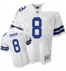 Reebok Dallas Cowboys 8 Troy Aikman Authentic White Legend Throwback NFL Jersey