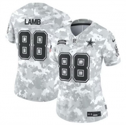 Women Dallas Cowboys 88 CeeDee Lamb 2024 F U S E Arctic Camo Salute To Service Limited Stitched Football Jersey