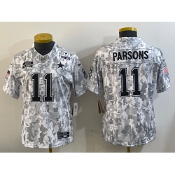 Youth Dallas Cowboys 11 Micah Parsons 2024 F U S E Arctic Camo Salute To Service Limited Stitched Football Jersey 3