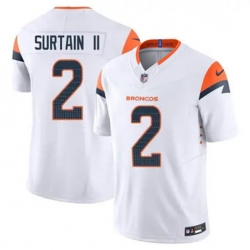 Youth Nike Denver Broncos Patrick Surtain II Stitched White Limited Jersey