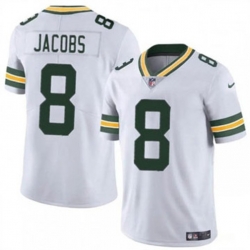 Youth Green Bay Packers 8 Josh Jacobs White Vapor Limited Stitched Football Jersey