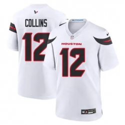 Men Houston Texans 12 Nico Collins White 2024 2nd Alternate F U S E Vapor Stitched Jersey