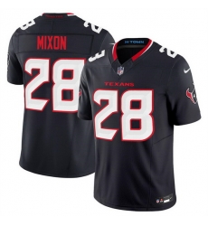 Men Houston Texans 28 Joe Mixon Navy 2024 Vapor F U S E  Limited Stitched Jersey