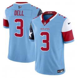 Men Houston Texans 3 Tank Dell Blue 2024 F U S E  V5 Limited Stitched Football Jersey