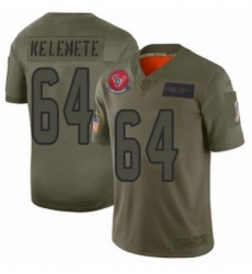 Men Houston Texans 64 Senio Kelemete Limited Camo 2019 Salute to Service Football Jersey