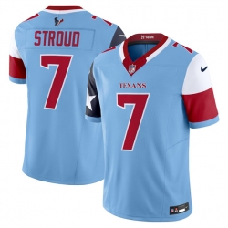 Men Houston Texans 7 C J  Stroud Blue 2024 F U S E  V5 Limited Stitched Football Jersey