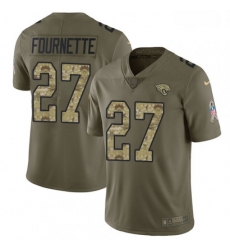 Men Nike Jacksonville Jaguars 27 Leonard Fournette Limited OliveCamo 2017 Salute to Service NFL Jersey